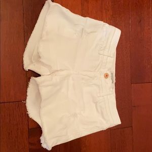 Girls White Abercrombie Kids Ripped Midi Shorts